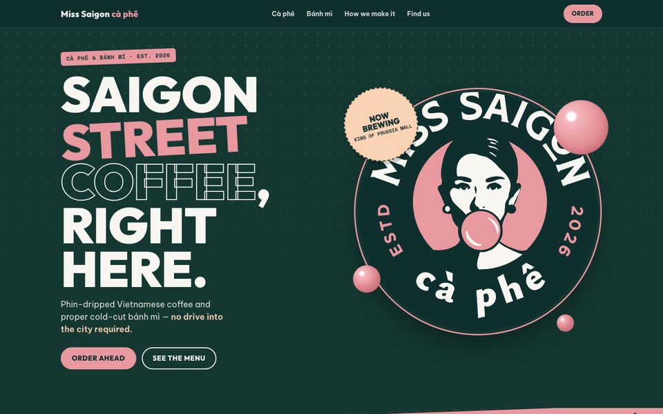 Website direction A, Saigon Street, homepage