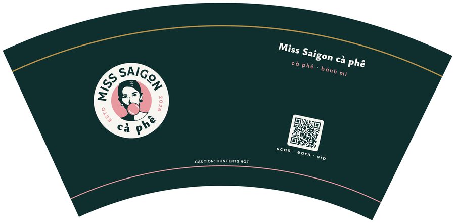 12 oz hot cup print flat, green